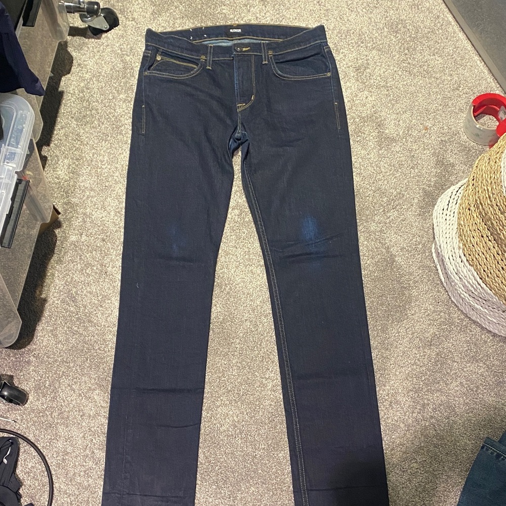 Hudson Blake dark Blue Denim Jeans slim straight leg eeeuc with some stretch 32